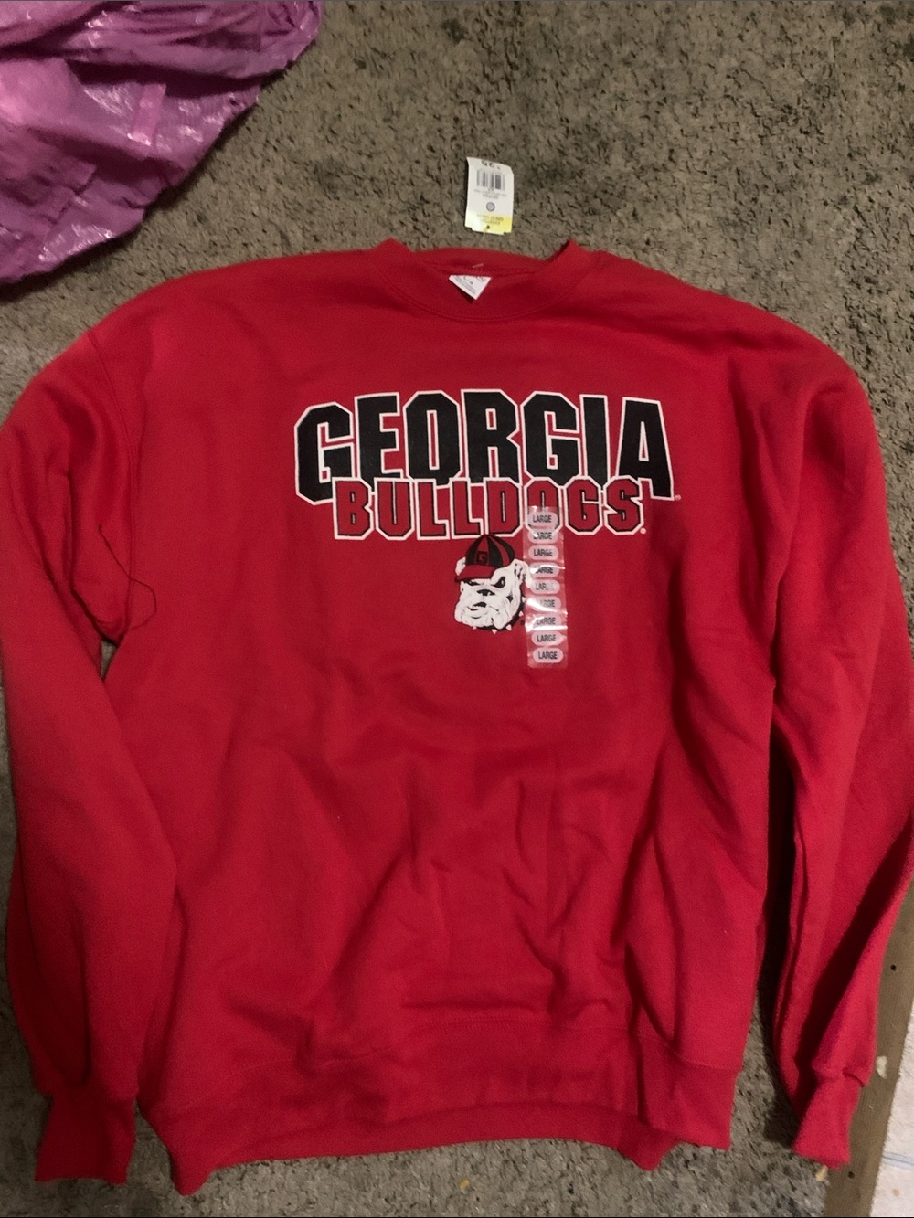 Hanes Red Georgia Bulldogs Crewneck Sweatshirt